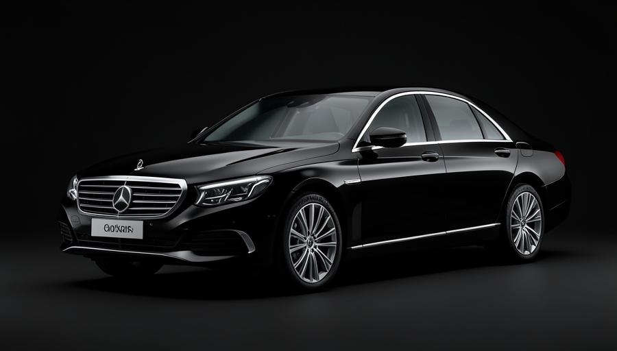 Sedan executivo preto da frota premium Seguroz